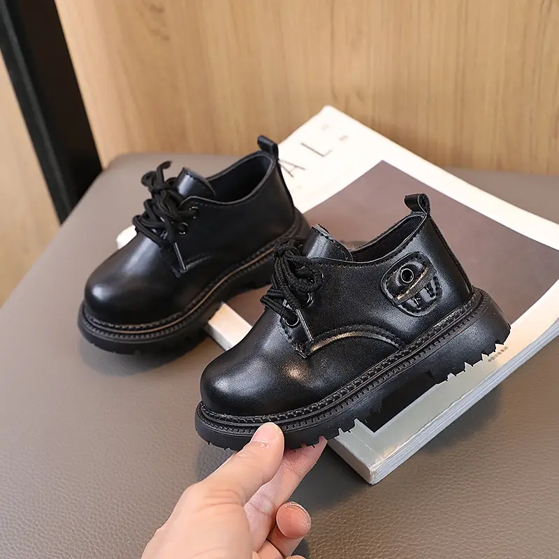 Little Boys Gentleman's Leather Shoes England Style Leisure Baby Boy Dress Shoes New Luxury Designer Shoes for Children H03033