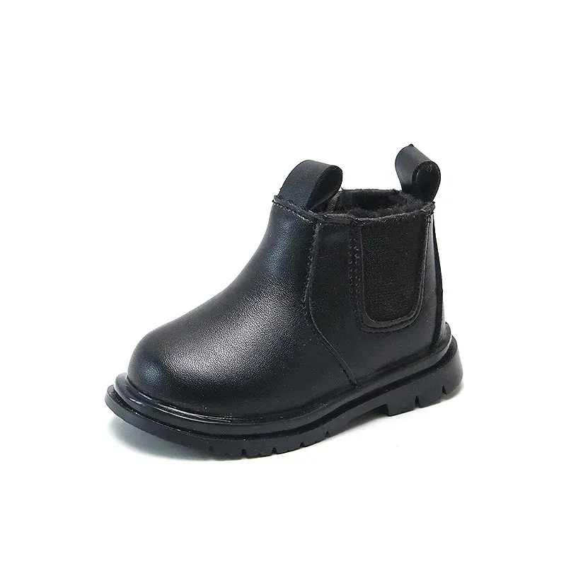 Vintage Children Snow Boots Black White Pink Platform Kids Fur Boots for Girls Baby Toddler Children Boys Shoes Keep Warm F10231