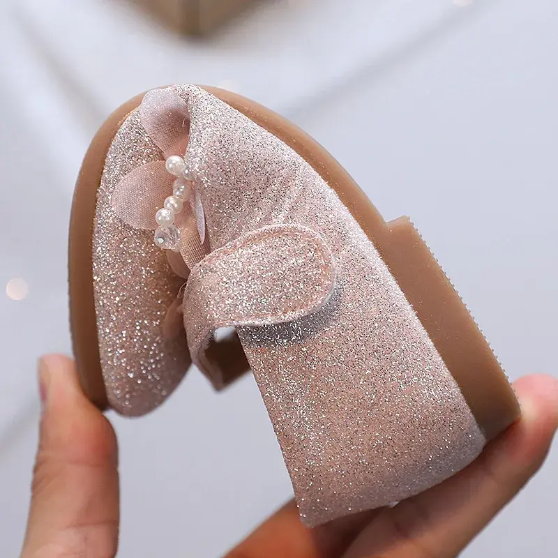 Newest Spring Girls Leather Shoes Hot Children Girl Baby Princess Flowers Sneakers Pearls Diamond Shoes Kids Dance Shoes I07162