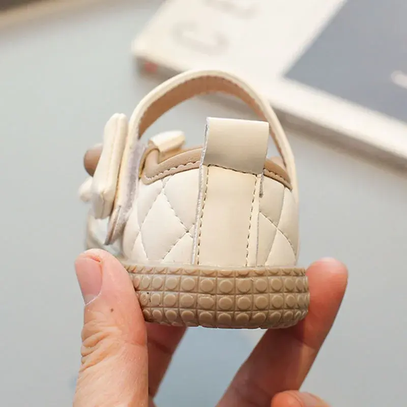 Soft Bottom Non-slip Baby Girl School Shoes Cute and Sweet 3D Floral Decos Girls mary janes Shoes New Plaid Walking Shoes I07235