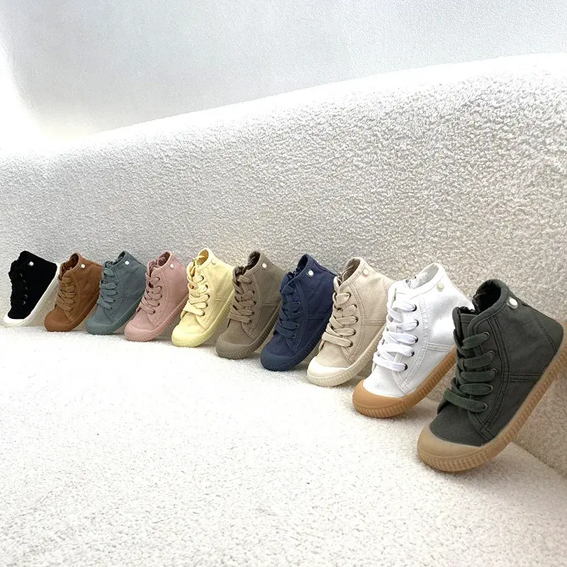 Children Casual Shoes Unisex 2024 Classic High Top Girls Canvas Shoes Student Lace up Sneakers for Boys Kids Shoes Child F08141