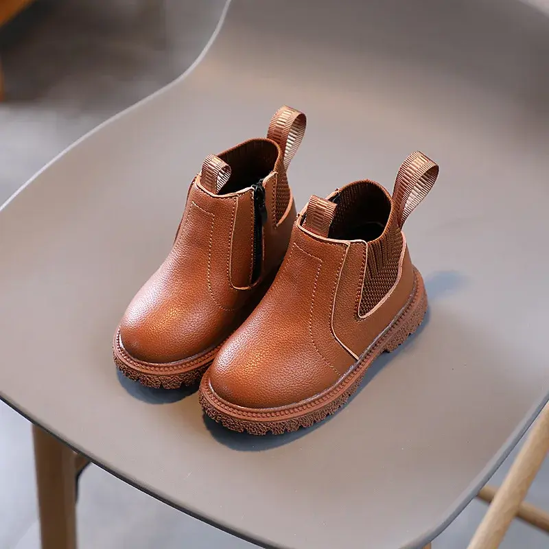 Beauty England Style Chelsea Boots for Kids Girls School Super on-trend Autumn Platform Children Shoes Boys Short Boots F07241