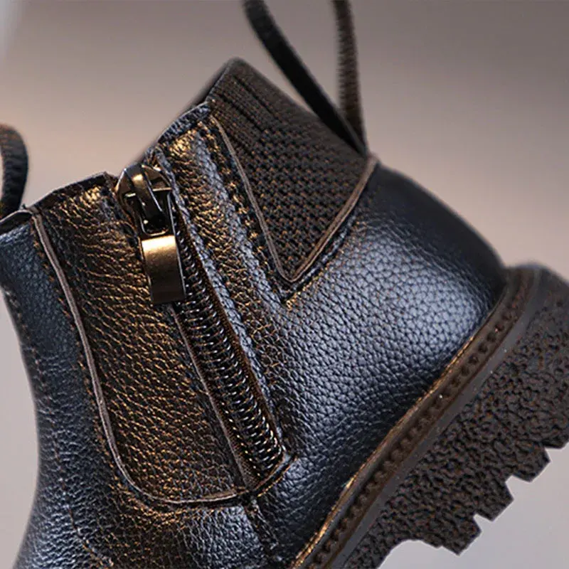 Beauty England Style Chelsea Boots for Kids Girls School Super on-trend Autumn Platform Children Shoes Boys Short Boots F07241