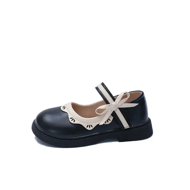 Cute Flower Bordered Children Shoes Girls Runway Performance Toddler Shoes Girl Pretty Princess Baby Girl Shoes mary jane I07192