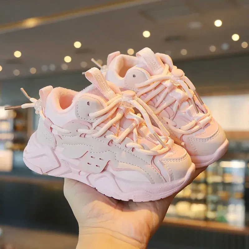 Plush Children Chunky Sneakers Waterproof Boys Sports Shoes Comfortale Arch Support Girls Running Shoes Child Footwear F10272