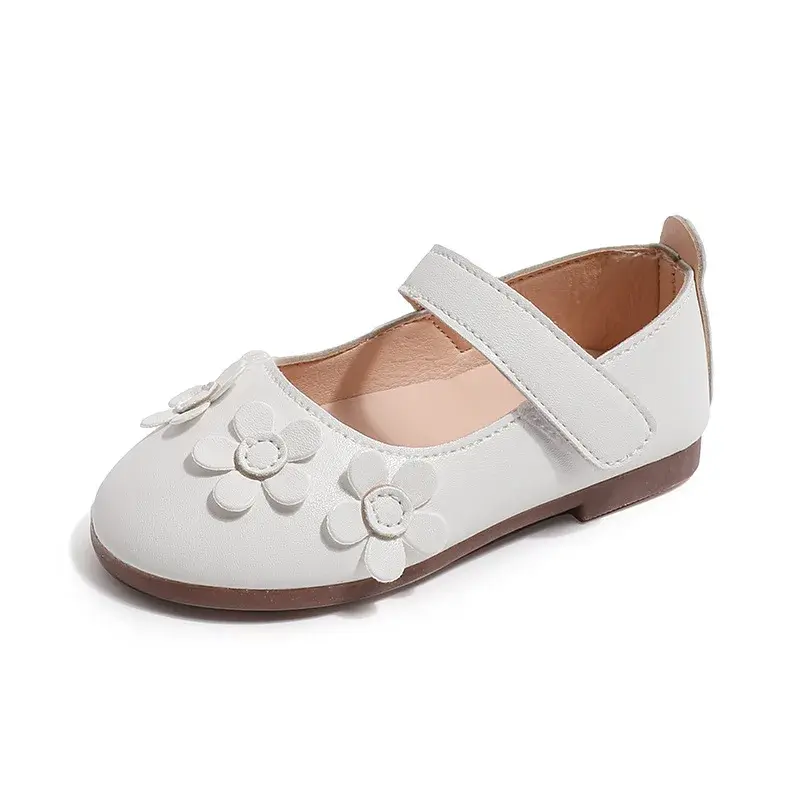 Children Girls Shoes Princess Appliques Mary Janes Flowers Little Girl's Fall Leather Shoes School Kids Flats Dance Shoe I07153