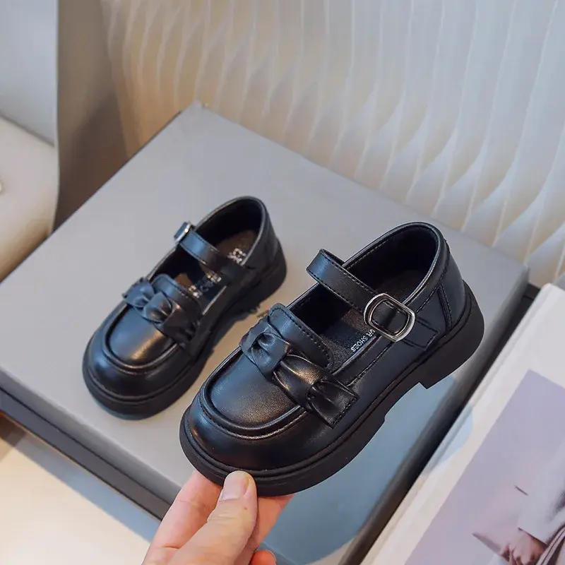 French Style Little Girl Dress Shoes Child Brand Designer Knot Band Soft Bottom Children Bridesmaid Wedding Party Shoes I07164