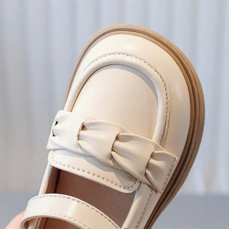 French Style Little Girl Dress Shoes Child Brand Designer Knot Band Soft Bottom Children Bridesmaid Wedding Party Shoes I07164