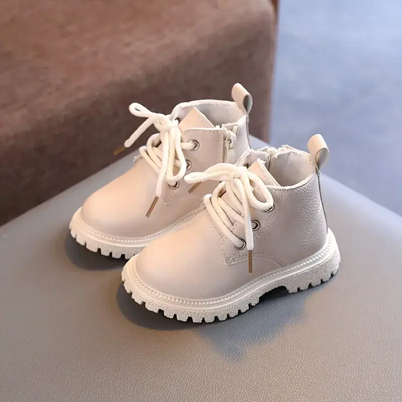 2025 Early Spring New Children's Ankle Boots High Quality Artificial Leather Short Boots Boys Girls Platform Shoes Kids I06201
