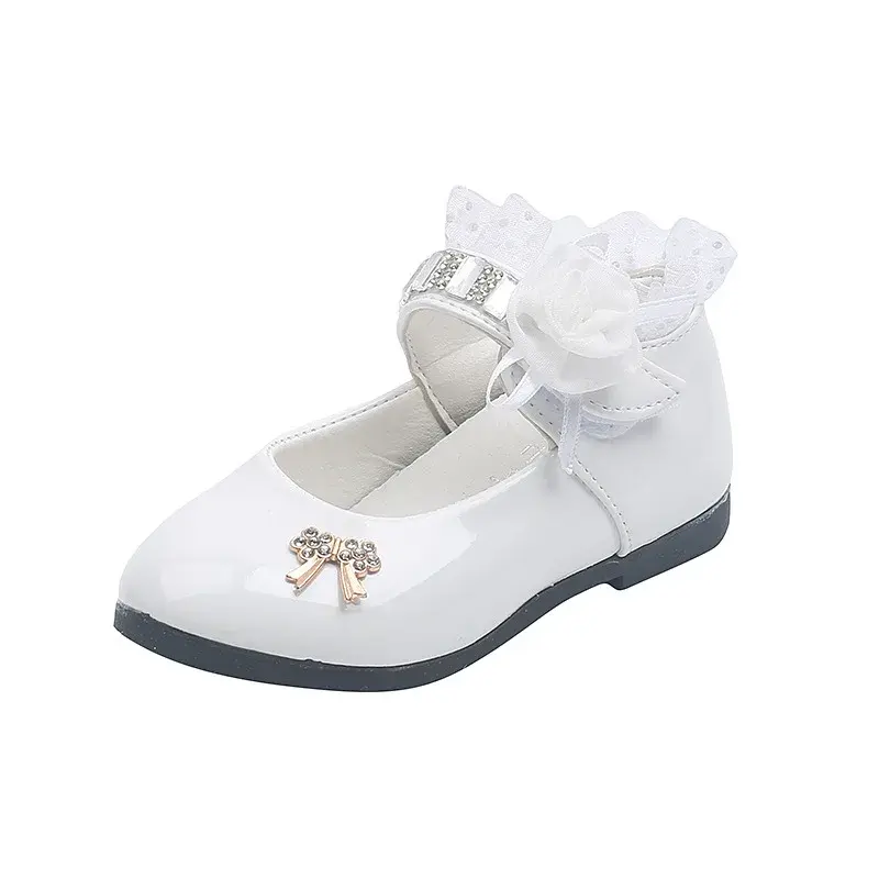 New Children Girls Dress Shoes for Weddings and Prom Party 2025 Spring Autumn Princess Shoes Girl Rhinestone School Shoes I07238