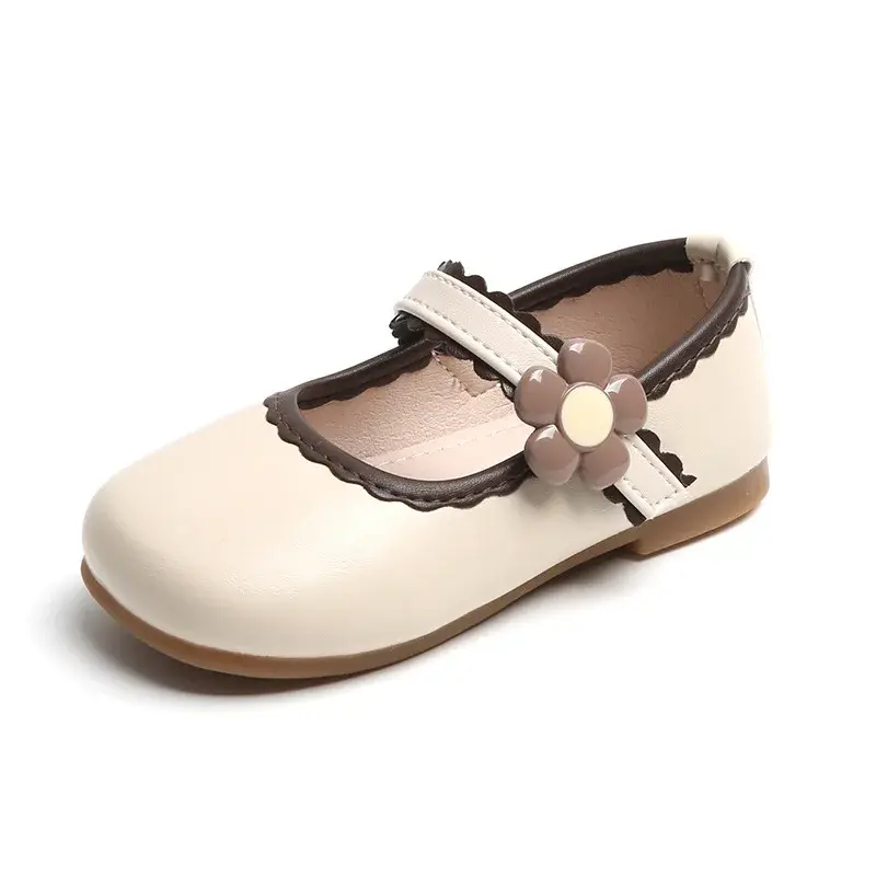 PU Leather Girls Shoes Toddler Baby Girl Flats Flowers mary janes Princess Kids Shoes Children Girls Soft Uniform Shoes I07173