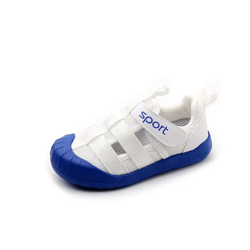 Summer Boys Sport Mesh Sandals Children's Soft Bottom Non-Slip Closed Toe Student Girl's Casual Shoes Kids Flats Footwear I04033