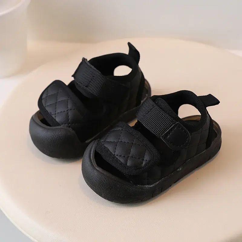 Leisure Summer Toddler Sandals Baby Girl Shoes Solid Color Plaid Breathable Boys Sneakers Kids Infant Sport Girls Sandals I06125