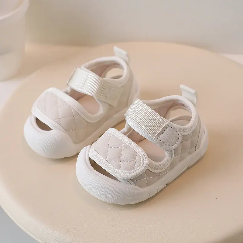 Leisure Summer Toddler Sandals Baby Girl Shoes Solid Color Plaid Breathable Boys Sneakers Kids Infant Sport Girls Sandals I06125