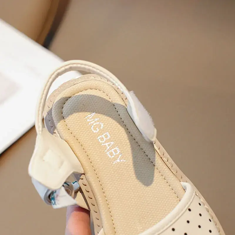 Beautiful Embroidery Ancient Style Baby Girl Sandal Cute Polka Dot Print School Girls Sandals Brand Designer Summer Shoes I03274