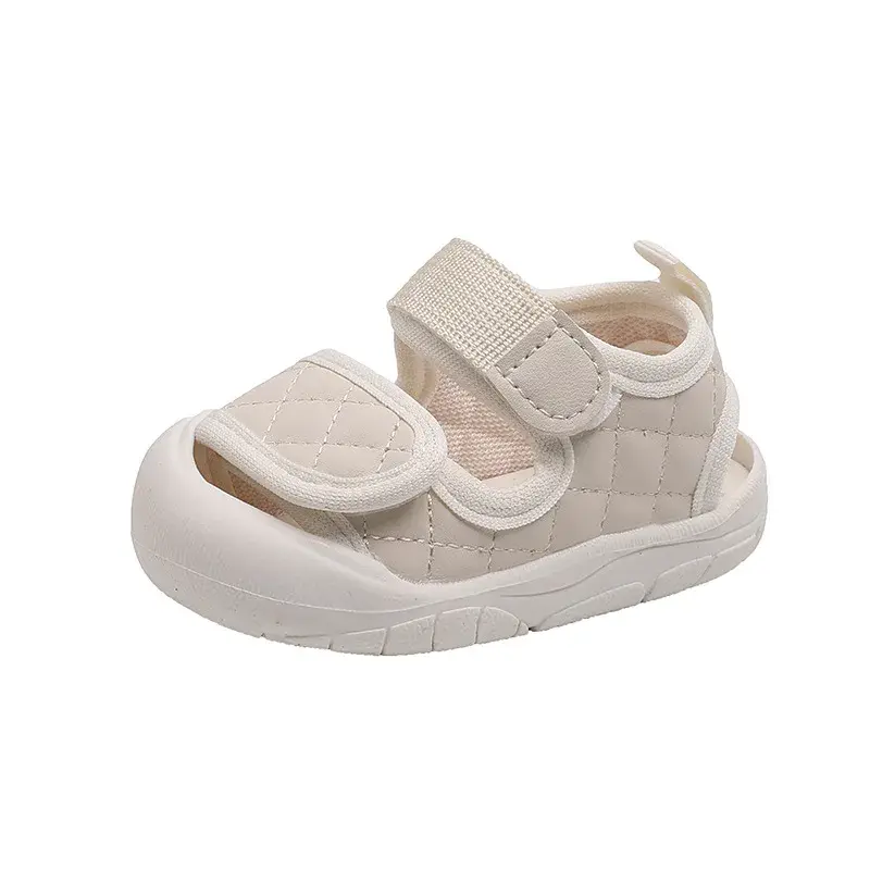 Leisure Summer Toddler Sandals Baby Girl Shoes Solid Color Plaid Breathable Boys Sneakers Kids Infant Sport Girls Sandals I06125
