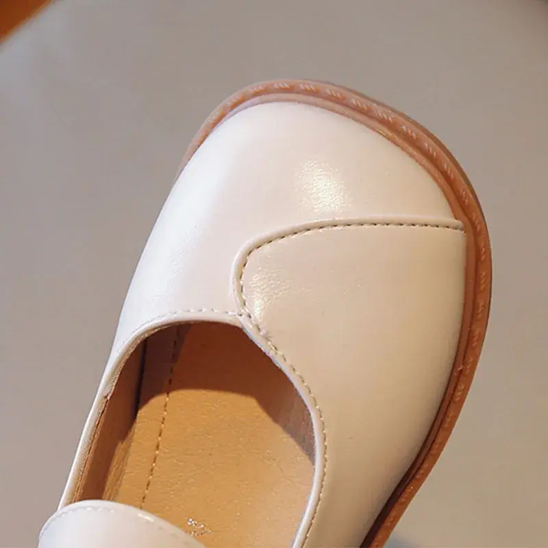 Princess Shoes Ballet Flats Fashion Retro Noteworthy Girls Shoes for Kids All Match Pretty Silhouette mary janes Shoes I07208
