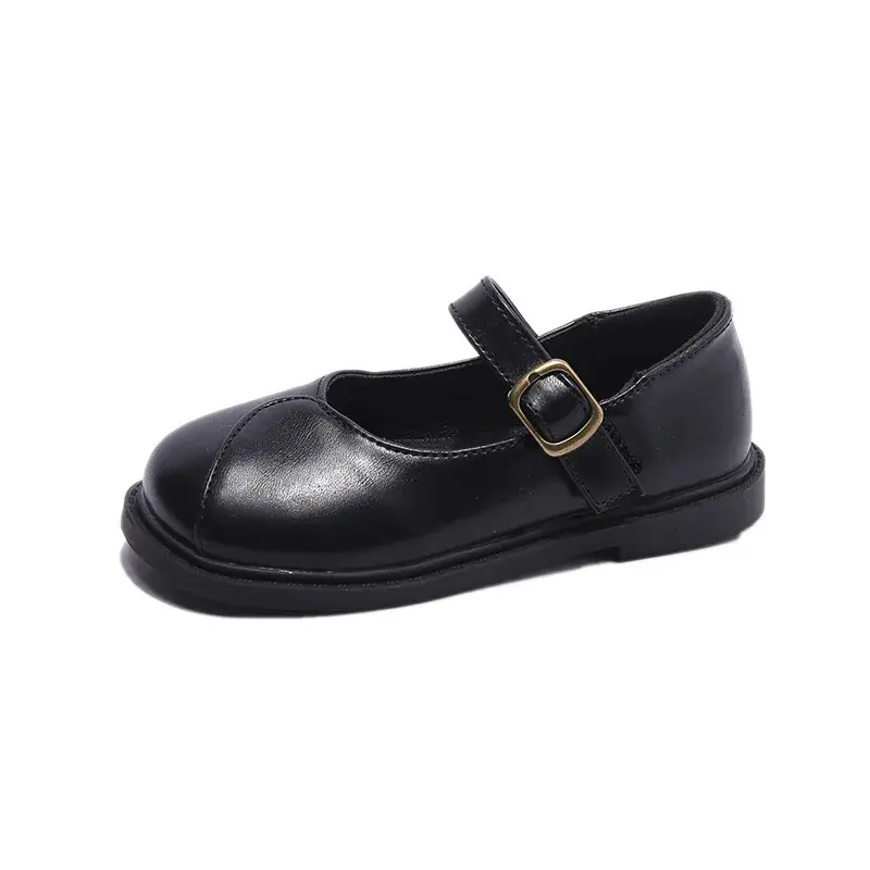 Princess Shoes Ballet Flats Fashion Retro Noteworthy Girls Shoes for Kids All Match Pretty Silhouette mary janes Shoes I07208