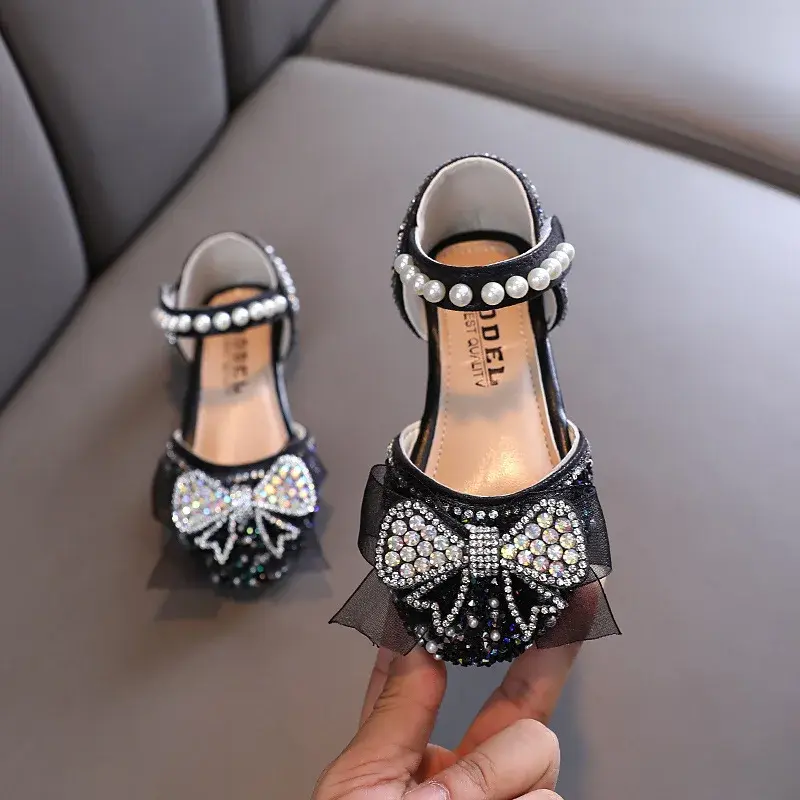 Black Pink Silver Children Shoes Girls Princess Shoes Fashion Girls Sandals Kids Designer Shoes Summer New Girls Sandals I06265