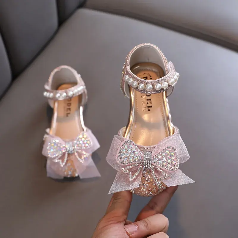 Black Pink Silver Children Shoes Girls Princess Shoes Fashion Girls Sandals Kids Designer Shoes Summer New Girls Sandals I06265