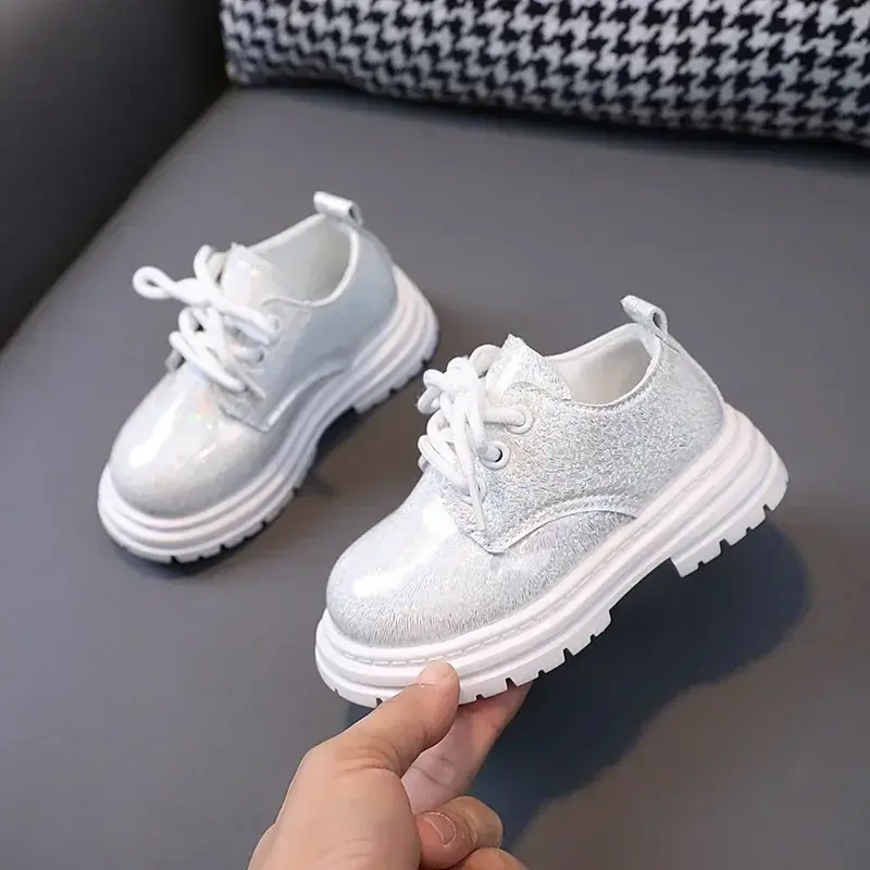 Clear Vamp Baby Girl Dance Shoes Gracefully Sparkly Glitter Little Girls Runway Performance Shoe New Birthday Party Shoes I05053