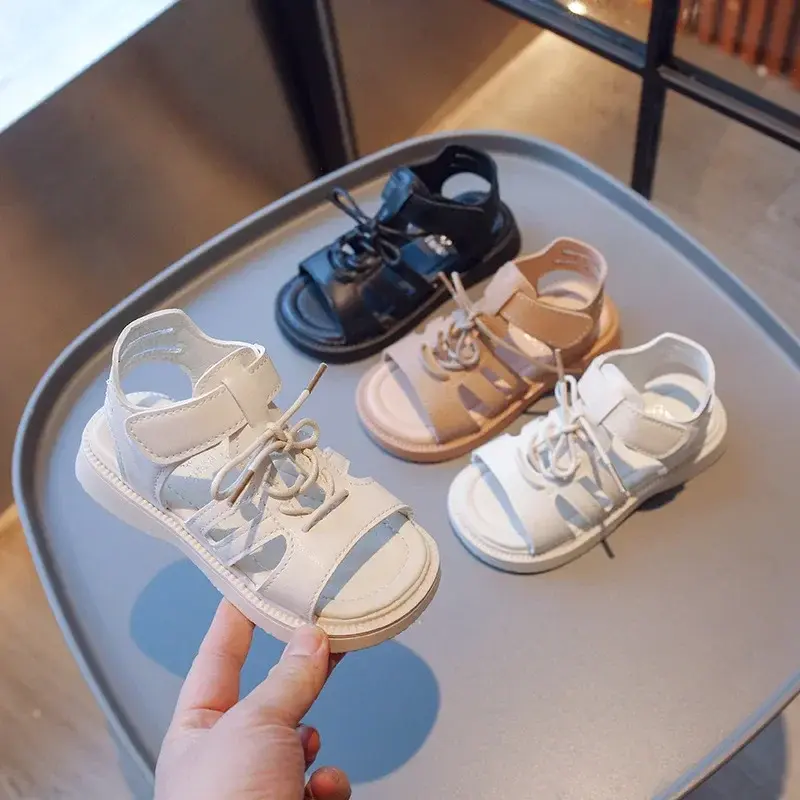 Soft Bottom Girls Gladiator Sandals Fashion Strape Brand Designer Baby Girl Shoes Open Toe Summer Student  Platform Shoes I04014