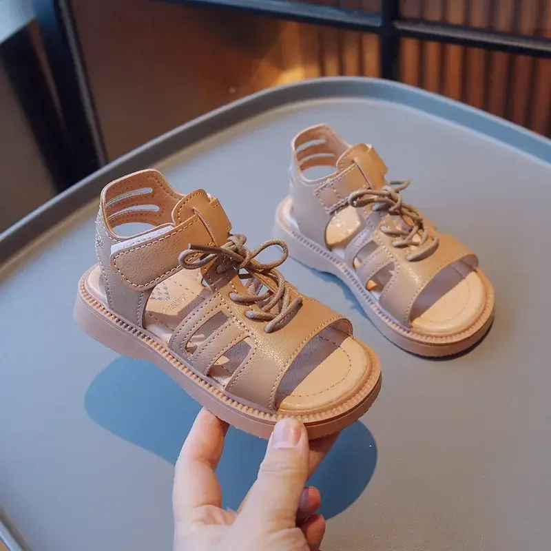 Soft Bottom Girls Gladiator Sandals Fashion Strape Brand Designer Baby Girl Shoes Open Toe Summer Student  Platform Shoes I04014