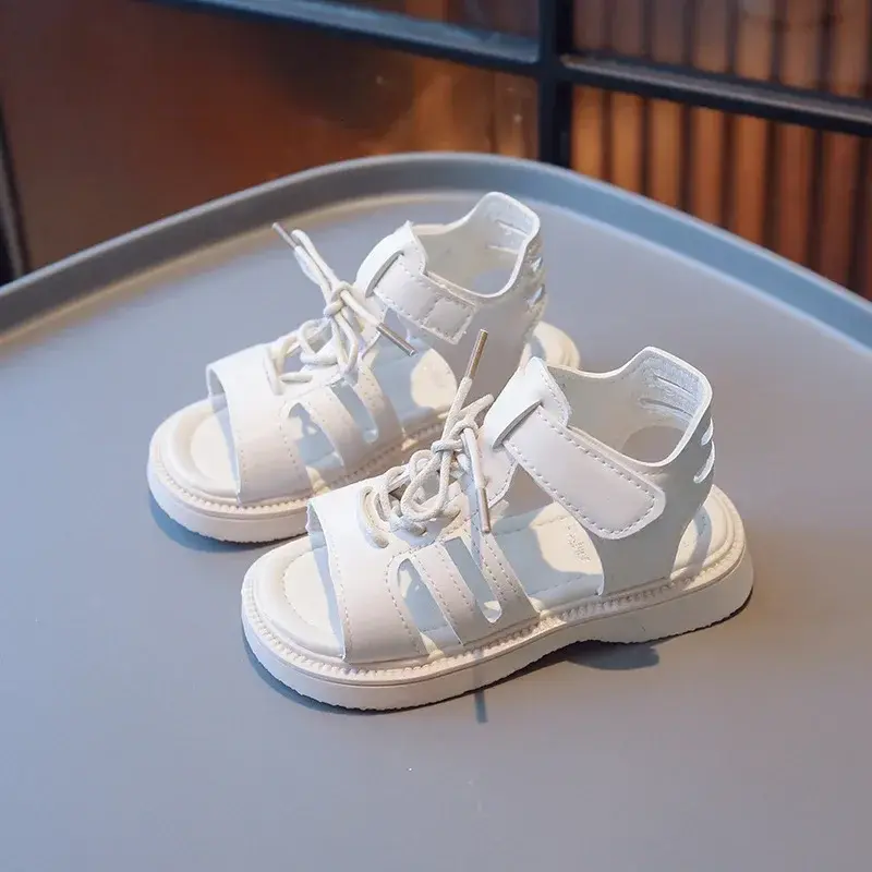 Soft Bottom Girls Gladiator Sandals Fashion Strape Brand Designer Baby Girl Shoes Open Toe Summer Student  Platform Shoes I04014