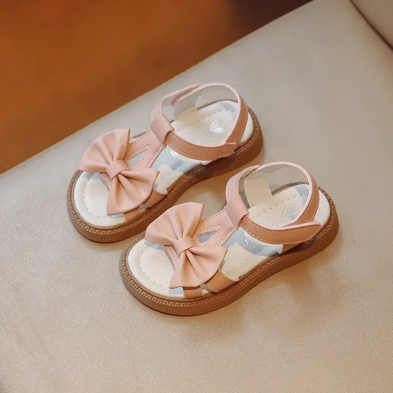 Summer Sandals Bow Children Shoes Girls Sandals Baby Birthday Party Princess Soft Beach Sandal Girl Solid Platform Shoes I04193
