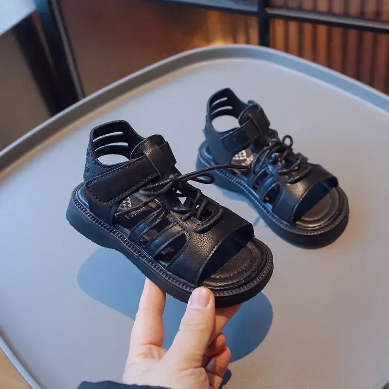 Soft Bottom Girls Gladiator Sandals Fashion Strape Brand Designer Baby Girl Shoes Open Toe Summer Student  Platform Shoes I04014