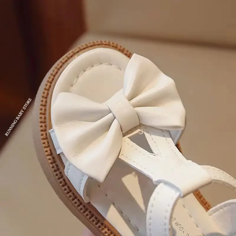 Summer Sandals Bow Children Shoes Girls Sandals Baby Birthday Party Princess Soft Beach Sandal Girl Solid Platform Shoes I04193