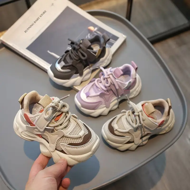 Little Kids Shoes Boys Girls Mesh Fabric Sports Shoes Casual Breathable Baby Sneakers Fashion Patchwork Children Shoes I02241
