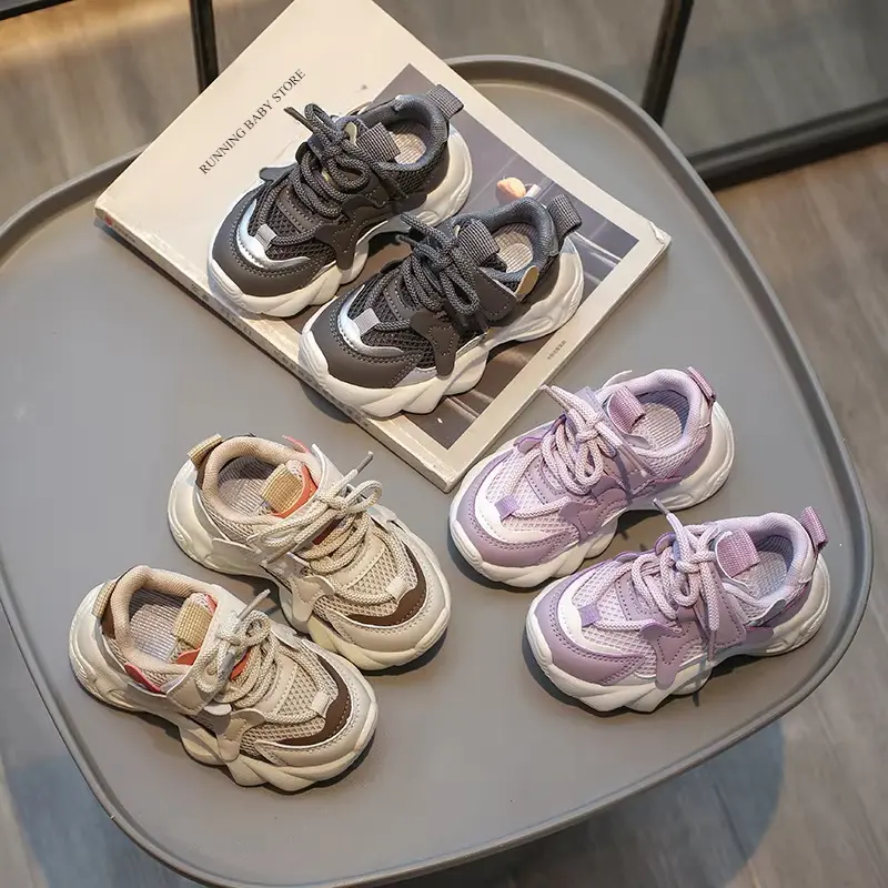Little Kids Shoes Boys Girls Mesh Fabric Sports Shoes Casual Breathable Baby Sneakers Fashion Patchwork Children Shoes I02241