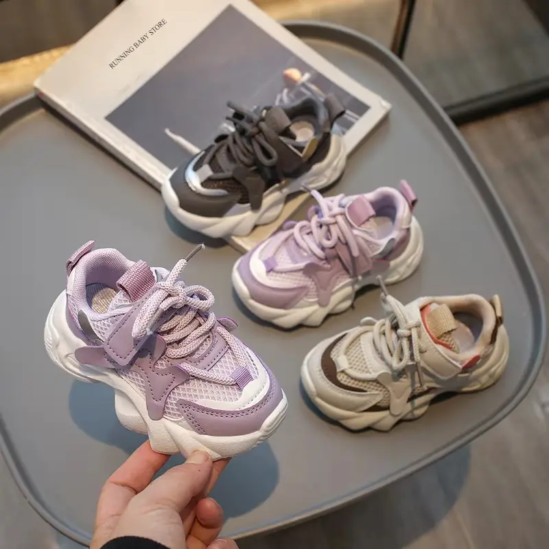 Little Kids Shoes Boys Girls Mesh Fabric Sports Shoes Casual Breathable Baby Sneakers Fashion Patchwork Children Shoes I02241