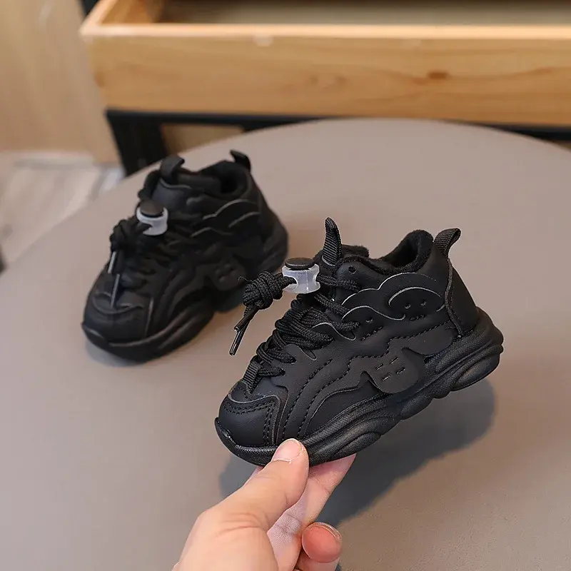 Timeless and Versatile Toddler tennis Shoes Thermal Velvet Lined Newborn First Shoes Garden Walking Shoes Kids Sneakers I07216
