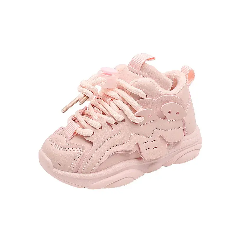 Timeless and Versatile Toddler tennis Shoes Thermal Velvet Lined Newborn First Shoes Garden Walking Shoes Kids Sneakers I07216