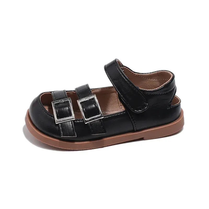 Toe Protection Kids Sandals Girls Brand Designer Versatile Platform Sandal for Girl Soft Bottom Student Summer Shoe Child I03275