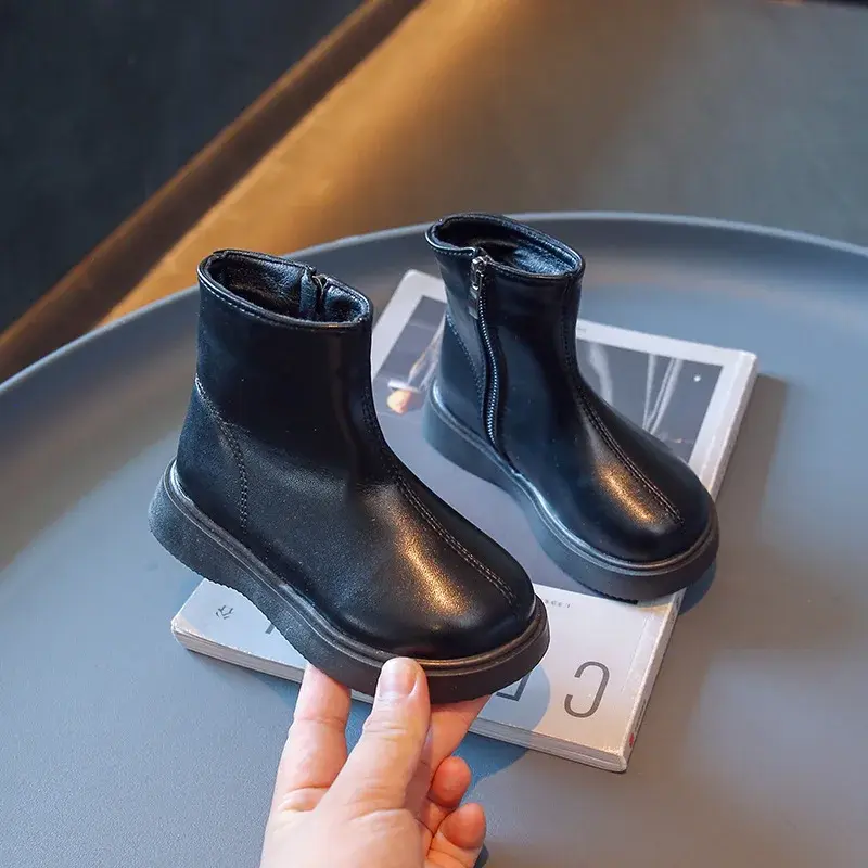 Retro High top Children Shoes Girls Fall Boots Brand Designer Sewing Kids Girl Short Boots Student School Shoes Vintage F08311