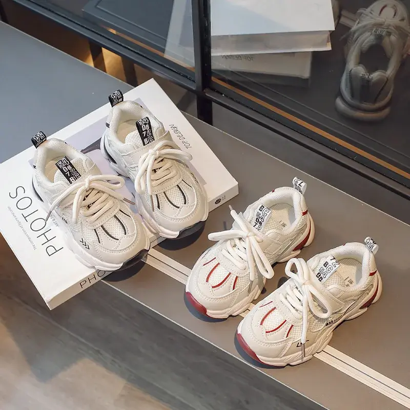 New Sports Kids Mesh Anti-slippery Sneakers Girls Vulcanized Shoes for Children Sneakers Girl Run Training Shoes Outdoor G06176
