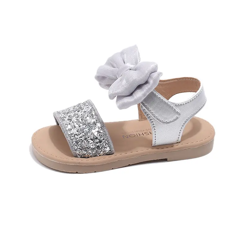 Shiny Princess Party Dress Shoes Girls Bridesmaid Wedding Shoe Children Bow-tie Mary Janes Bling Summer Kids Girl Sandals I05129