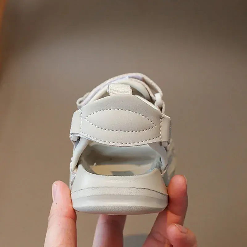 2025 Little Boy Shoes Sandals Causal Camouflage Boys Beach Shoes Summer Black Beige Letter Printing Kids Children Sandals I03261