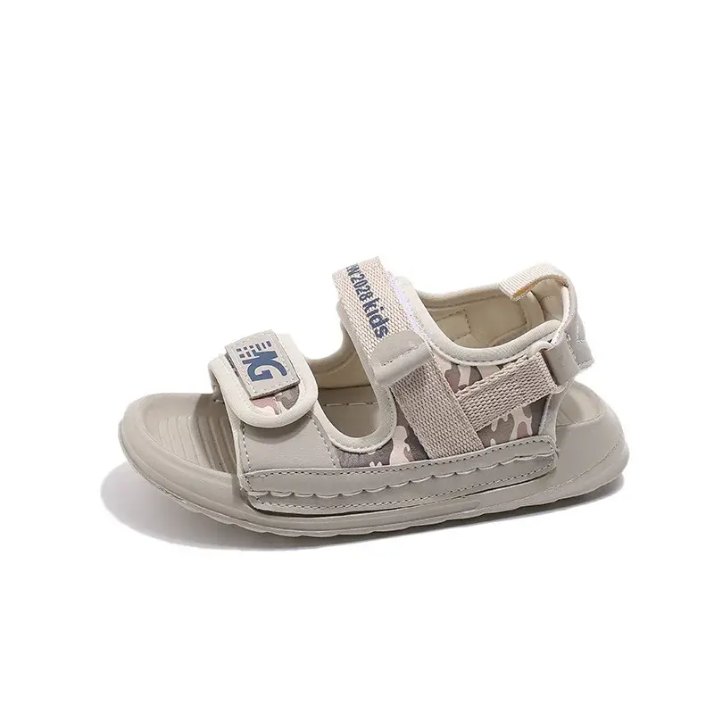 2025 Little Boy Shoes Sandals Causal Camouflage Boys Beach Shoes Summer Black Beige Letter Printing Kids Children Sandals I03261