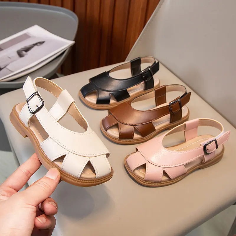 Children Sandals 2024 Summer New Wedges Brand Designer Boys Beach Shoes Fashion Hollow Out Baby Girl Sandal School Shoe G05212