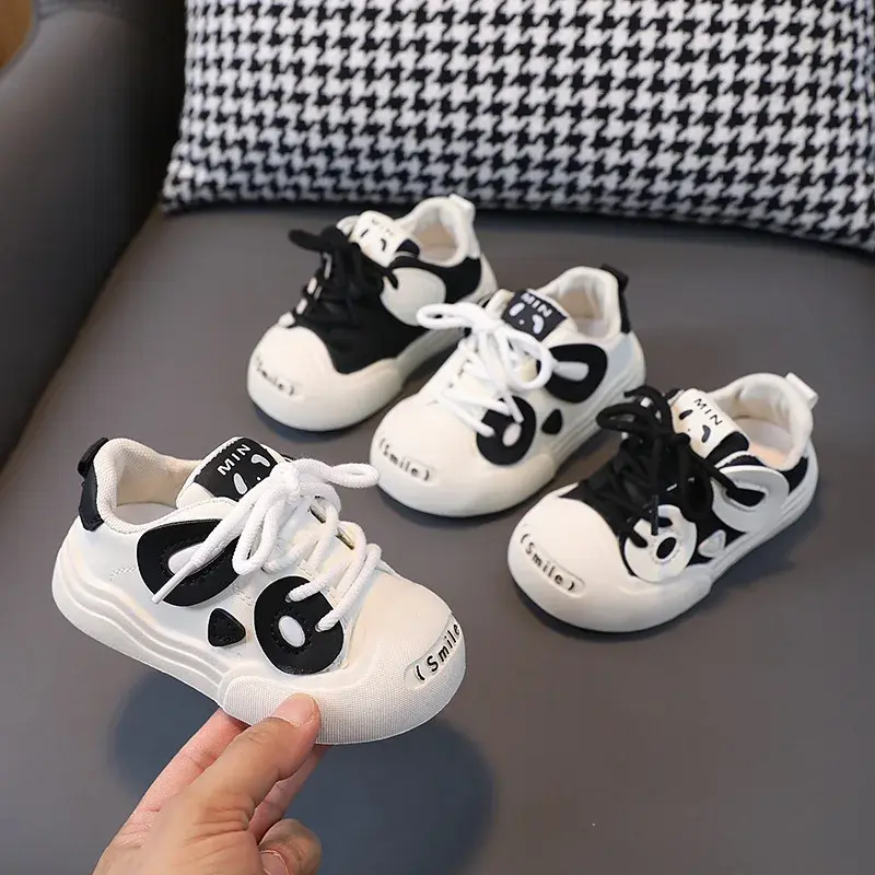 Cute Cartoon Panda Leisure Little Children Shoes for Girls Boys School Shoes Kids Outdoor Sneaker Casual Traveling Shoes G08024