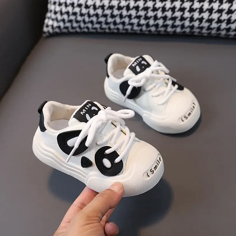 Cute Cartoon Panda Leisure Little Children Shoes for Girls Boys School Shoes Kids Outdoor Sneaker Casual Traveling Shoes G08024