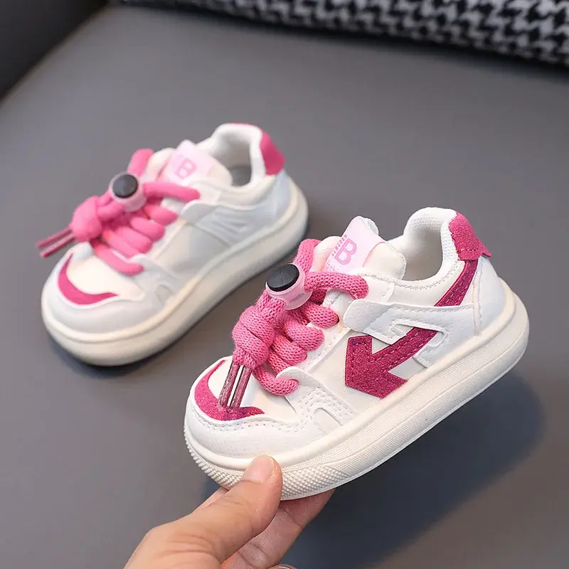 2024 Spring Fall Sports Shoes for Boys Fashion Fully Flats Stripes Dad Sneakers for Girls Black Green Rose Kids Trainers G07114