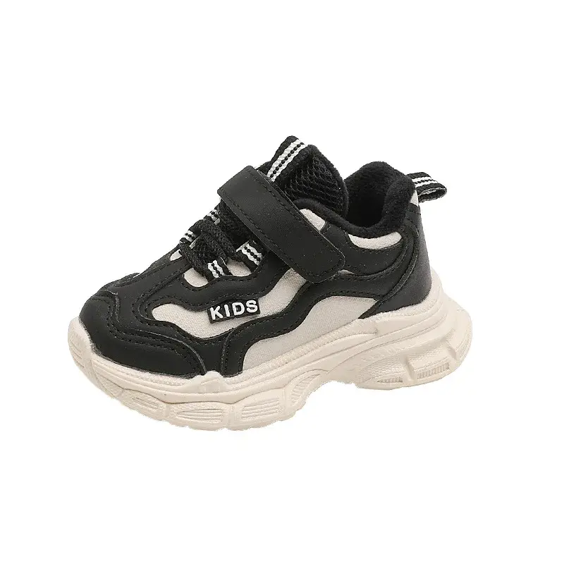Winter Chunky Sneakers for Children Casual Running Shoes Girls Nice Stripes Boys Walking Shoes Plush Lined Kids Footwear H08103