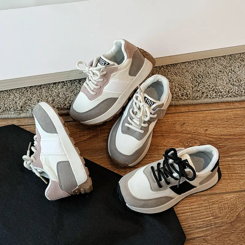 New Sneakers for Children Boys Platform Casual Sports Running Shoes Girls Students Stitching Upper Fashion Chunky Sneaker H03014