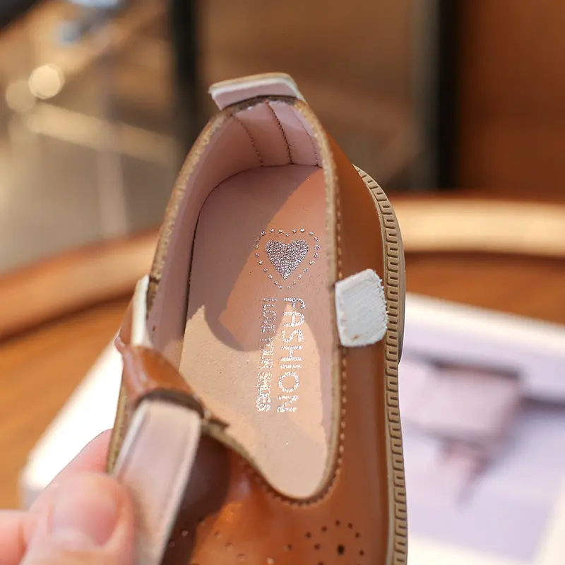 Princess Girls Shoes Kids PU Leather Shoes for Girl Spring Children Casual Low Heels T-tied Shoes Wedding Birthday Shows I08116