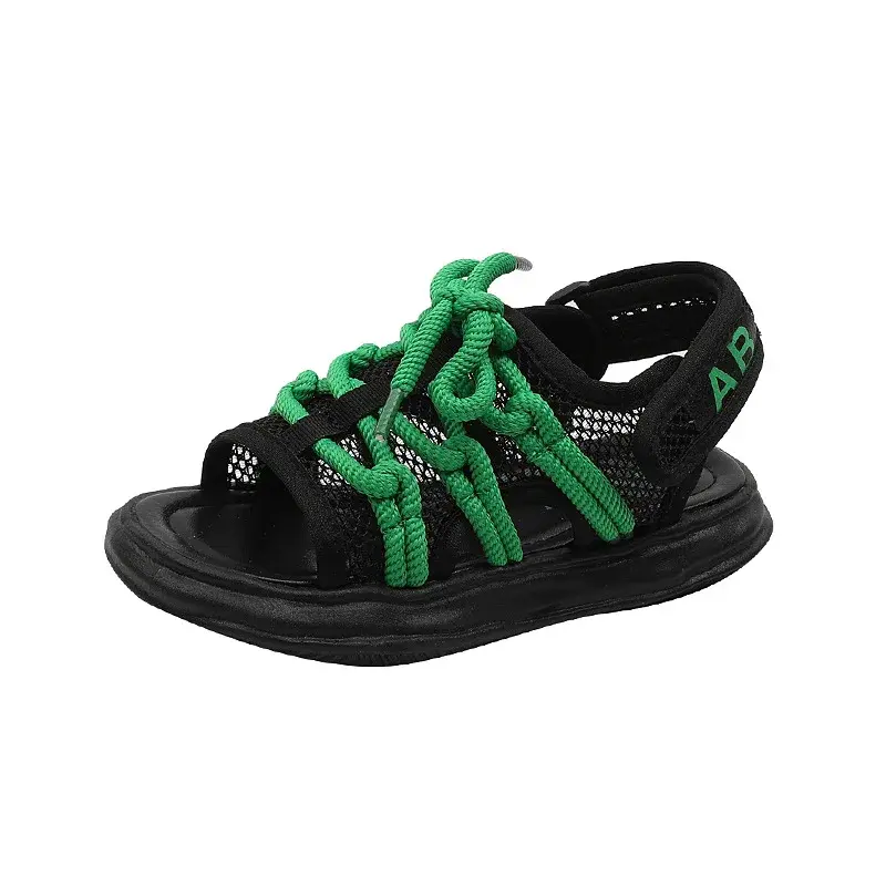 Lace Up Children White Sport Shoes Summer New Boys Breathable Mesh Sandals Purple Girls Non-slip Outdoor Casual Shoes Kid H01216